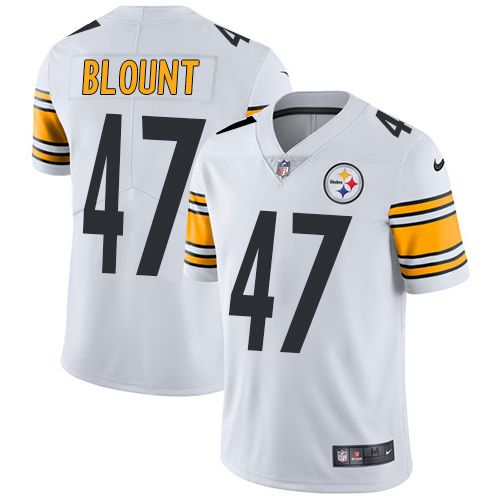 Men Pittsburgh Steelers 47 Blount Nike White Game Team NFL Jersey